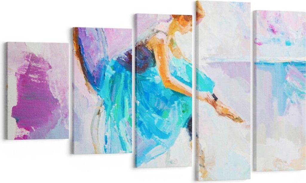 Bild auf Leinwand - Leinwandbild - Balletttänzer tanzen - 100x60cm - Wand Bild - Wanddeko - Leinwanddruck - Bilder - Kunstdruck - Wanddekoration -...