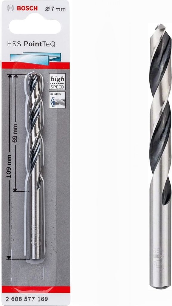 Bosch Professionel HSS- PointTeQ Ø 7 x 69 x 109 mm Metallbohrer