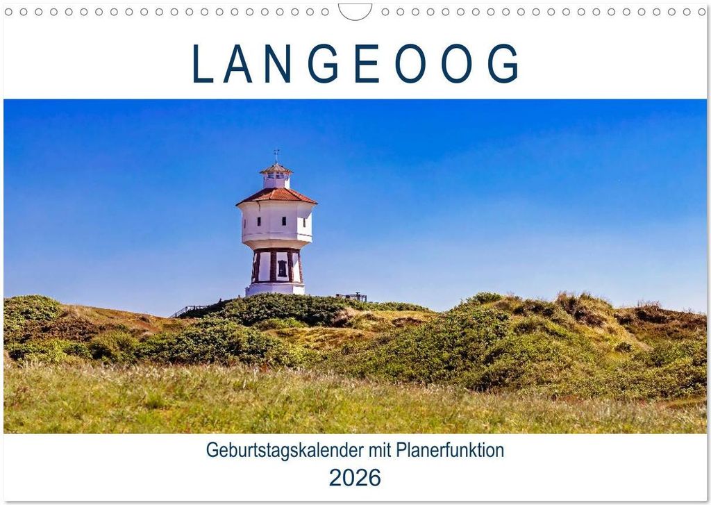 Langeoog Geburtstagskalender (Wandkalender 2026 DIN A3 quer), CALVENDO Monatskalender
