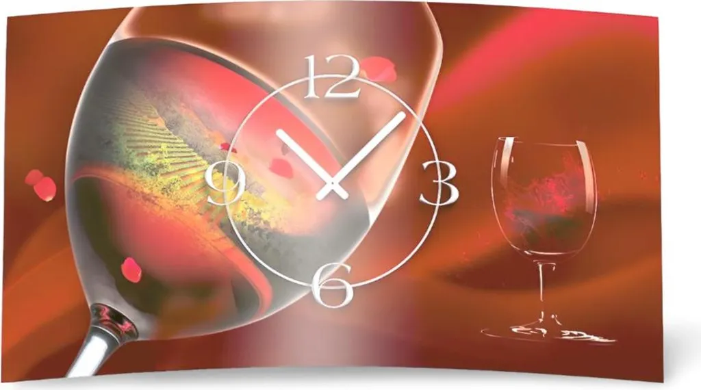 Horloge Murale pour Salon Design Moderne Vin Rouge Décoration 30cm