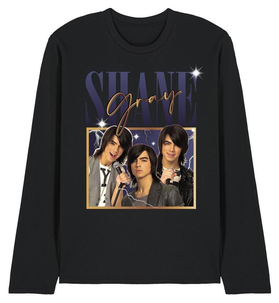 Camp Rock - T-Shirt für Herren/Damen Uni, Langärmlig TV34583 (L) (Schwarz)