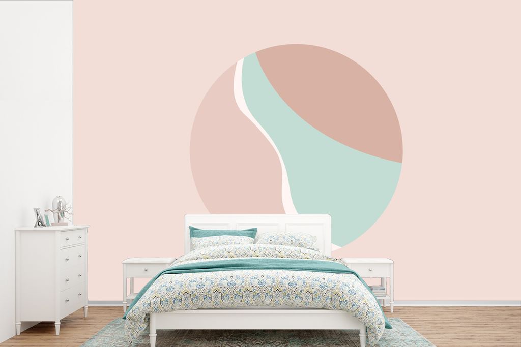 MuchoWow Fototapete für Wohnzimmer oder Schlafzimmer Wandtapete Vinyl Motivtapete Sommer - Strand - Pastell - 360x240 cm - Vinyl-Tapete