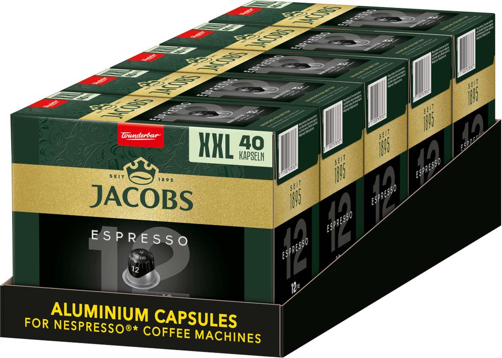JACOBS Kapseln Espresso 12 Ristretto XXL-Pack 5 x 40 Nespresso * kompatibel