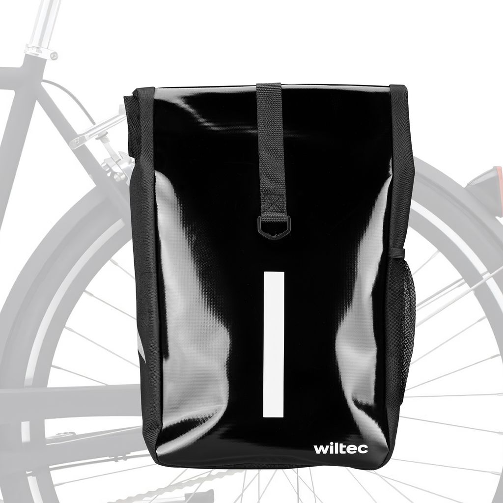 Torba na bagażnik Wiltec czarna, bagażnik rowerowy 16 l, Zdjęcie produktu 