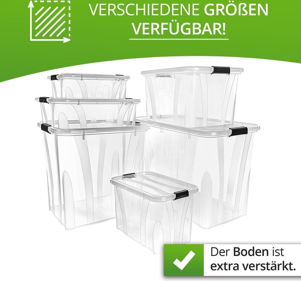 Aufbewahrungsbox mit Deckel Kunststoffboxen Box Kisten Produktbild 5