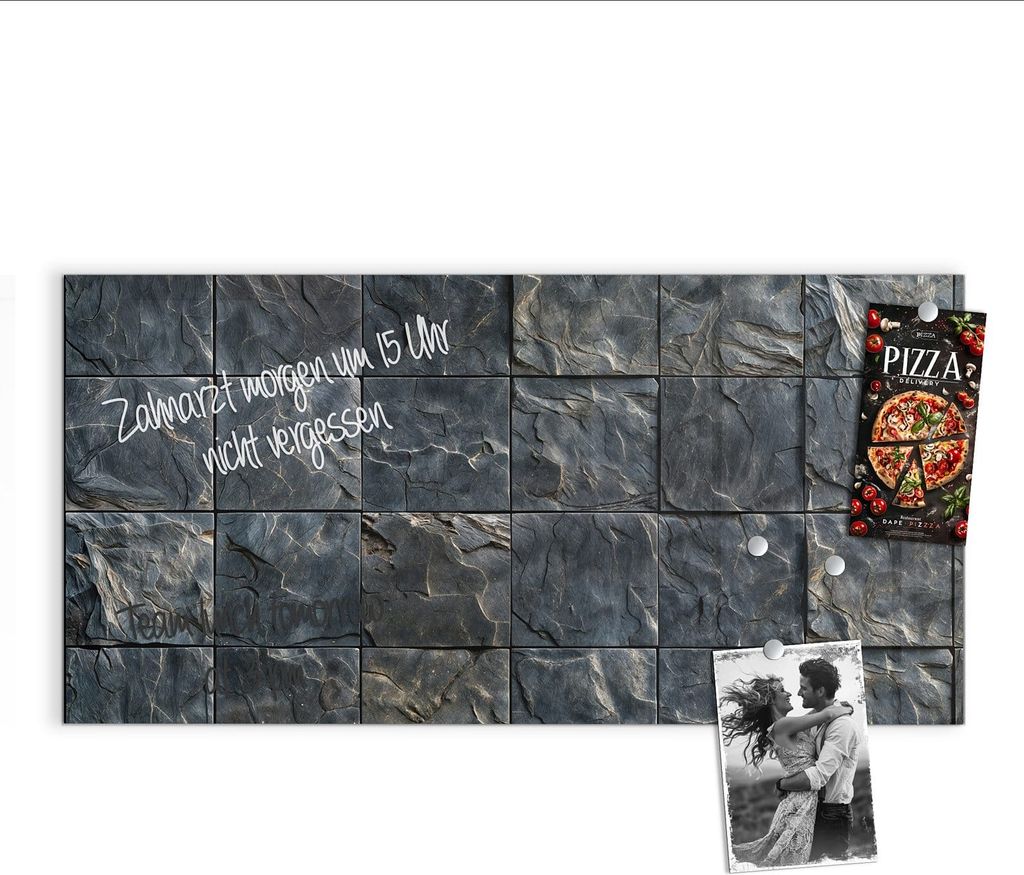 Magnettafel 100x50cm Pinnwand Whiteboard beschreibbar - Schieferfliesen