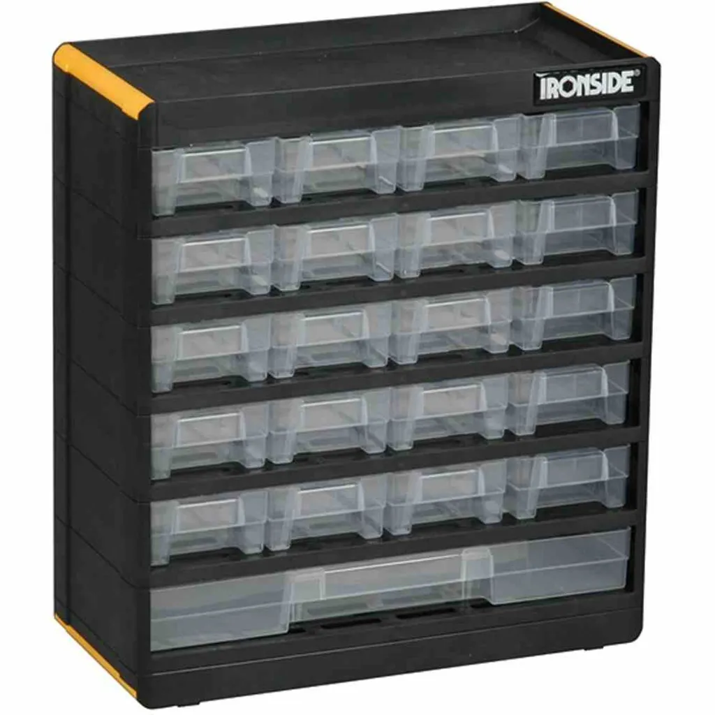 Bloc de rangement 21 casiers robustes en polychlorure noir 300x135mm