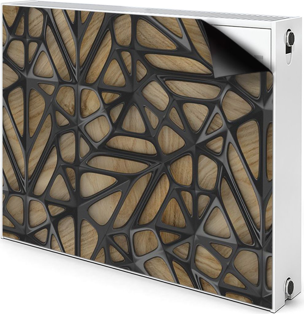 Magnet Heizkörper-Abdeckung Verkleidung Abdeckung Heizkörperabdeckung 90x60 cm - Schwarz, Muster, auf, Holz