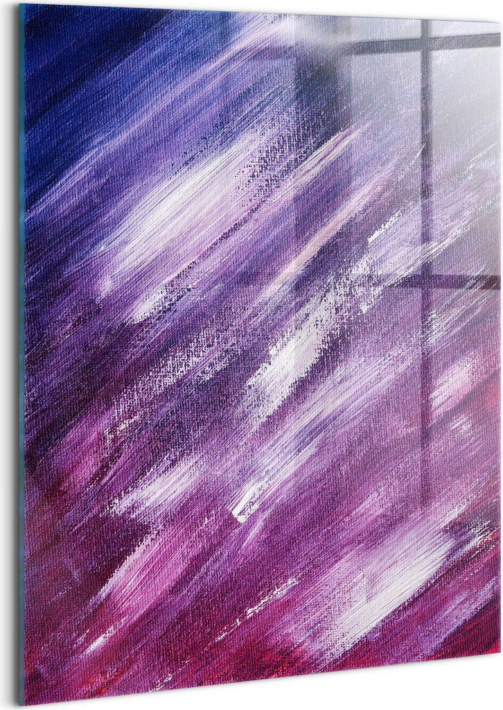 Designer Glasbild - Wandbild - Glas Bild - 60x80 cm - Mit Acrylfarbe Bemalte Textur