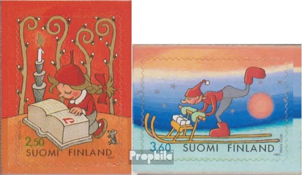 Briefmarken Finnland 2001 Mi 1588BA-1589BA (kompl.Ausg.) postfrisch Weihnachten