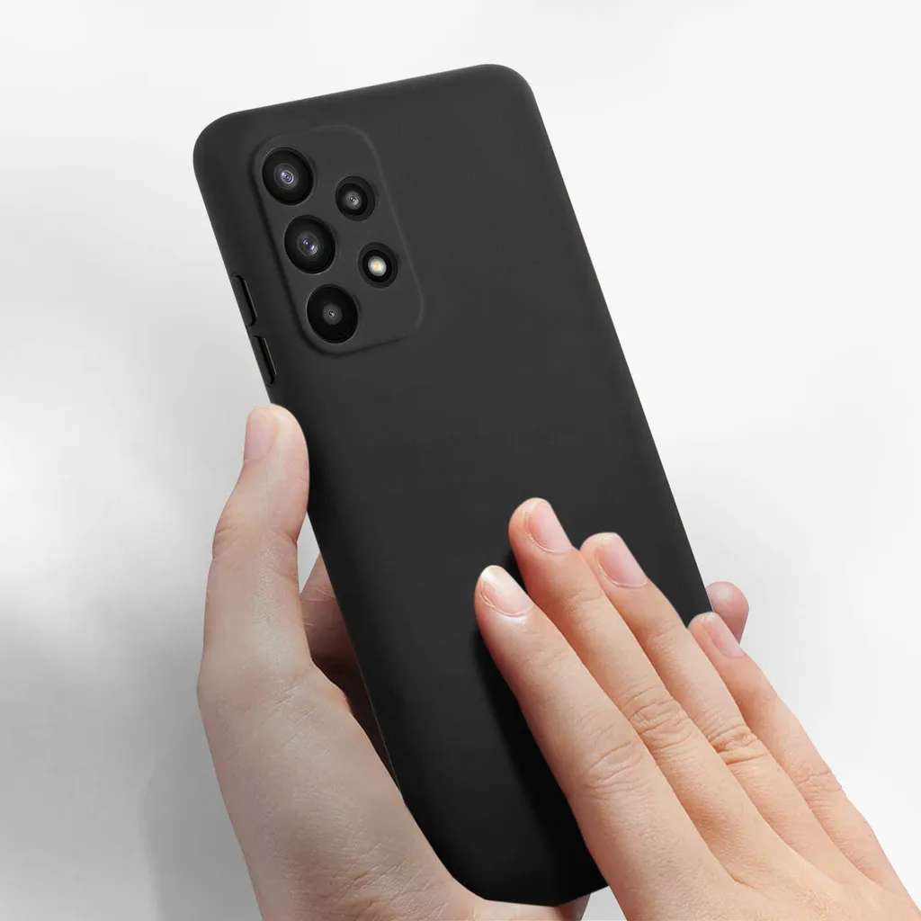 Avizar, custodia semirigida in silicone per Samsung Galaxy A32, soft touch, nero - 4