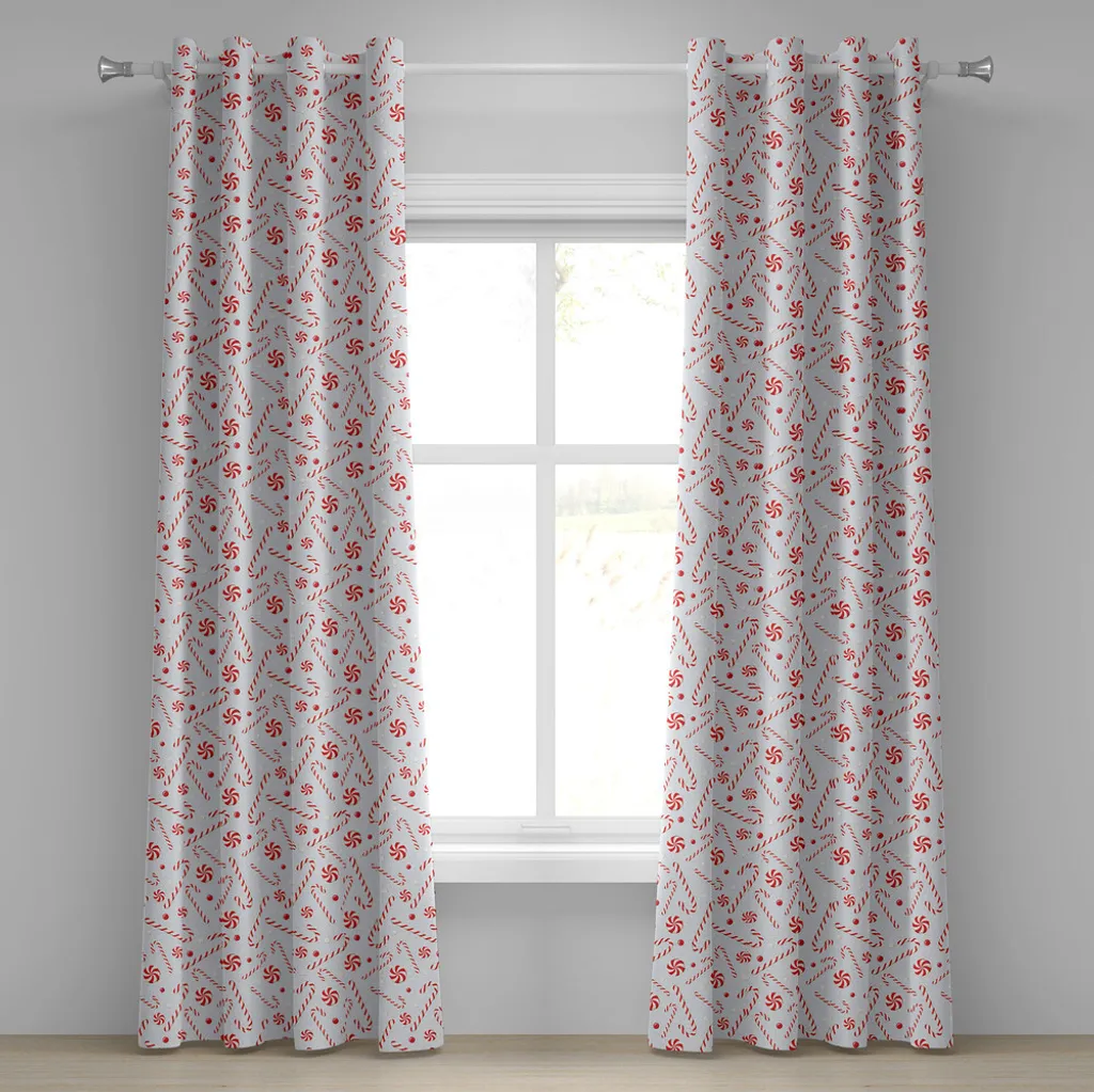 Décorations de Fêtes pour Fenêtres Rideau Candy Cane 280x245 cm Rouge