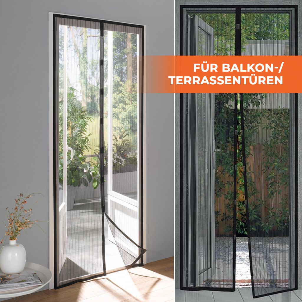 Magnet-Fliegengitter Für Fenster 90 X 170 Cm – Insektenschutz Mit Selbstschließ-Mechanismus, Grau