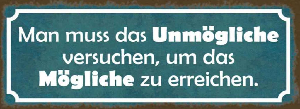 vianmo Holzschild 10x27 cm Unmögliche versuchen um Mögliche Spruch Zitat