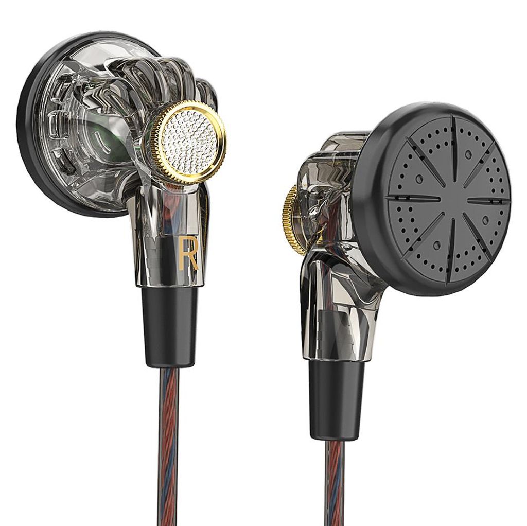 QKZ In-Ear-Kopfhoerer mit Kabel, Monitor-Kopfhoerer, HiFi, professionelle Polymer-PET-Membran, dynamische Kopfhoerer-Liniensteuerung, ergonomisches...