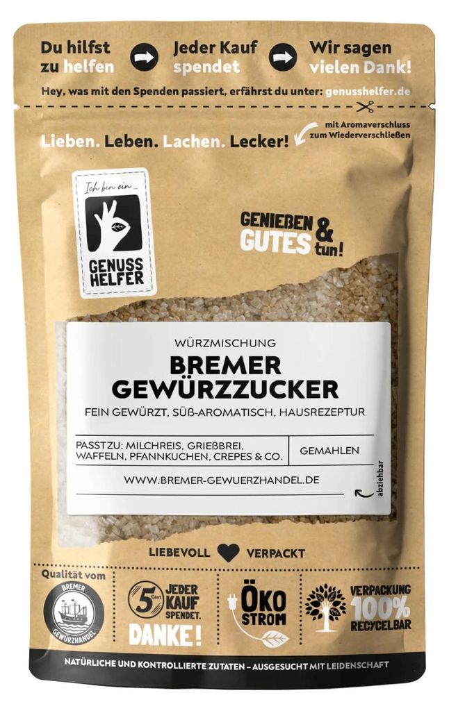 Bremer Gewürzzucker, Vanille, Zimt & Tonkabohne, 100 g Produktbild 