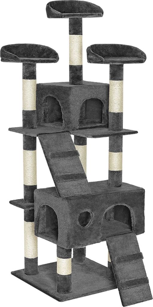 tectake® Kratzbaum Mogli 170 cm inklusive 2 Treppen und Produktbild 