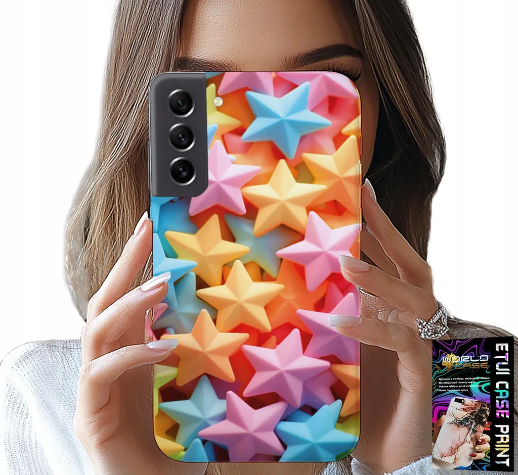 Cover Samsung S21 FE Regalo Ragazza: Stelle Colorate e Pellicola