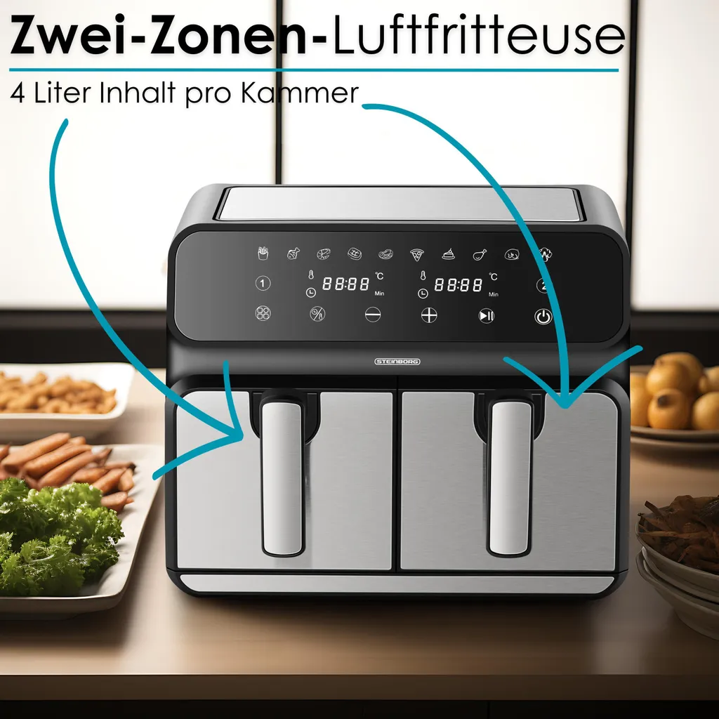 Airfryer double compartiment Steinborg SB-3131 pour cuisine saine 9L - 3