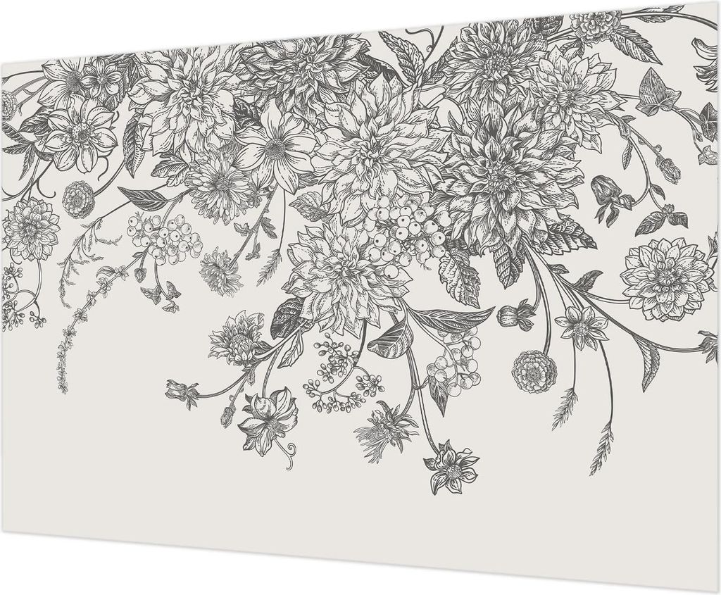 Wandtapete - Dekorative Tapete für Wohnzimmer - Tapetenfolie für Wanddekoration - 208x146 cm - Blumenmuster