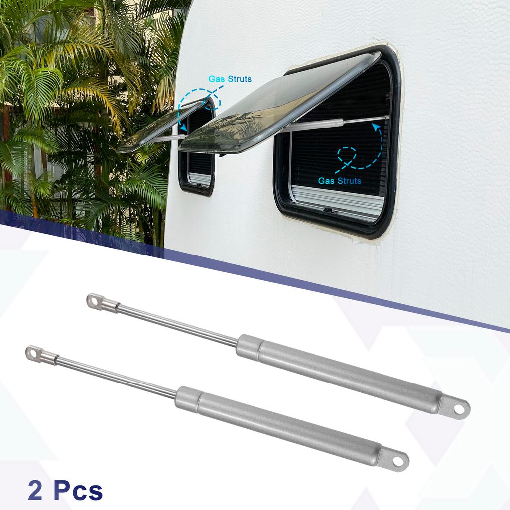 2 Stück 10 Zoll 45Ib/200N Silberfarbene Gasdruckfedern Stützen Stoßdämpfer Universal für Wohnmobil Auto LKW Boot Fenster Schranktür Abdeckung