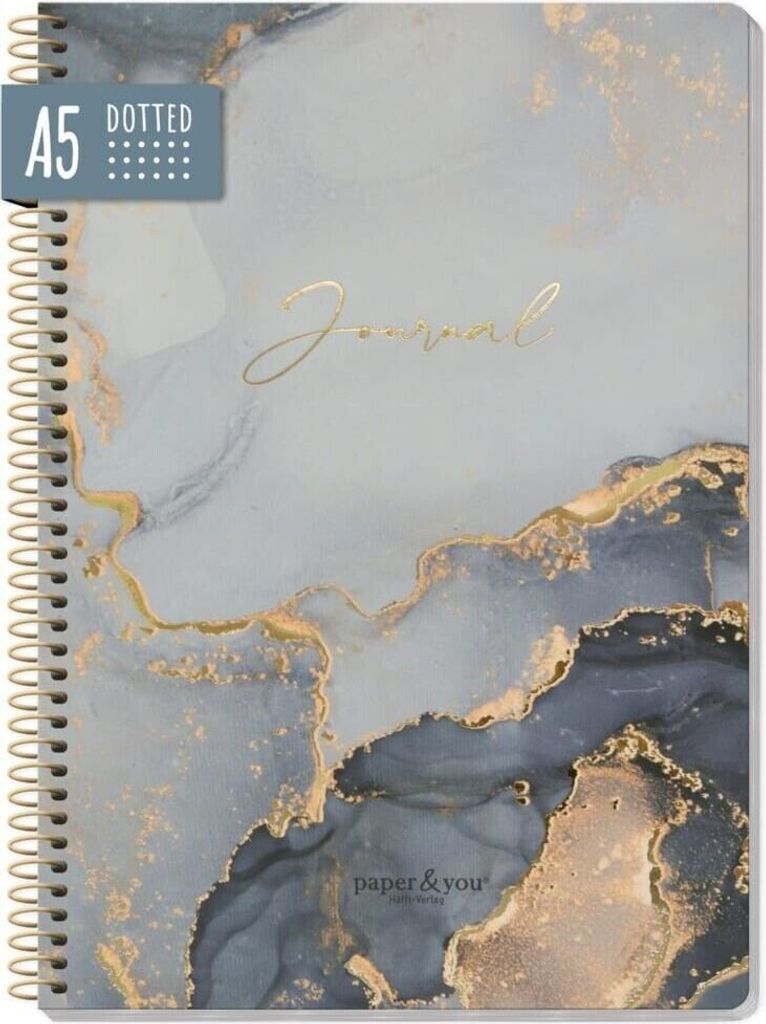 paper&you Journal mit Spiralbindung / dotted / A5 / Grey Produktbild 