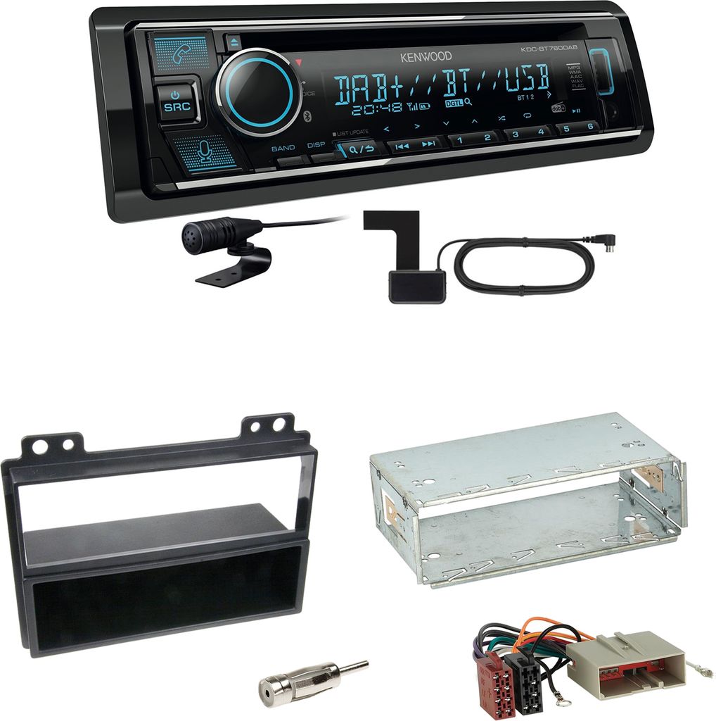 Kenwood KDC-BT760DAB Bluetooth DAB USB Einbauset für Ford Fiesta Fusion