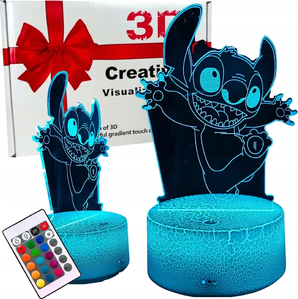 Lampada Stitch per Bambini: Luce Notturna Sicura 16 Colori + Remote