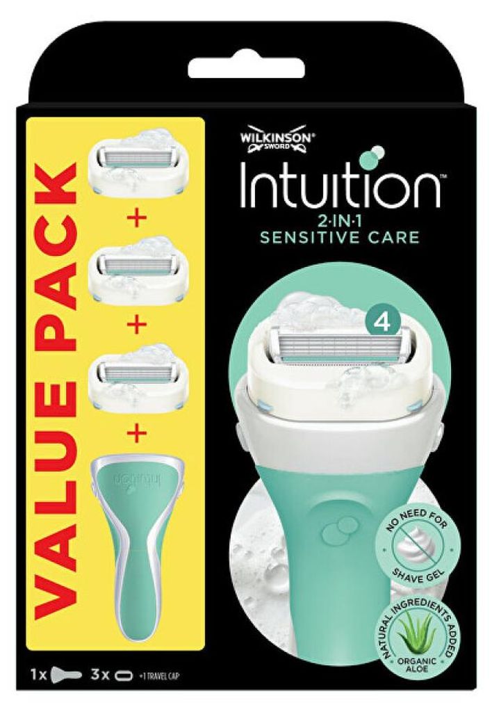 Rasoir pour femmes Intuition Manche sensible + 3 têtes Image du produit 