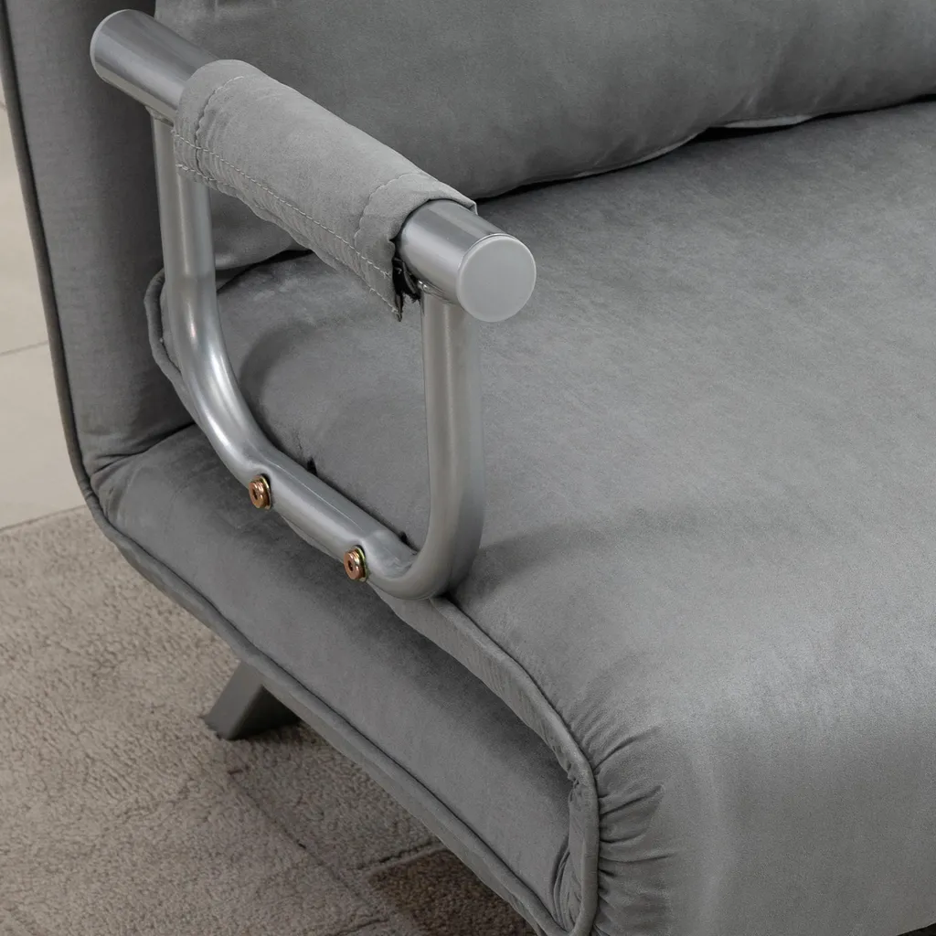 Fauteuil convertible 2 places avec dossier réglable gris clair - 10