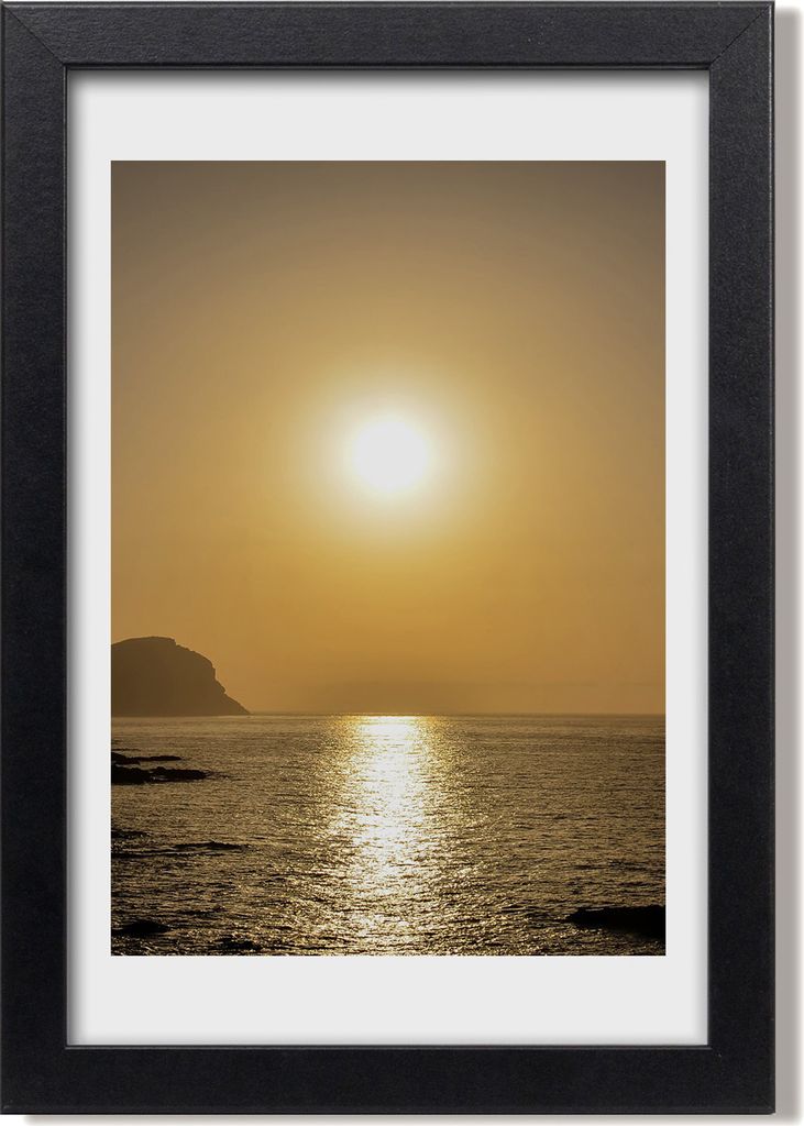 Bild 20x30 MDF-Rahmen, Wandkunst Sonnenuntergang Meer