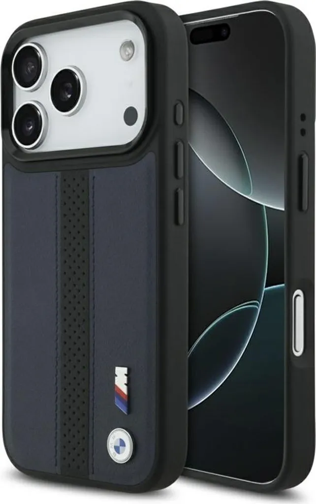 BMW Cover MagSafe iPhone 17 Pro Blu Navy Pelle M Perforated