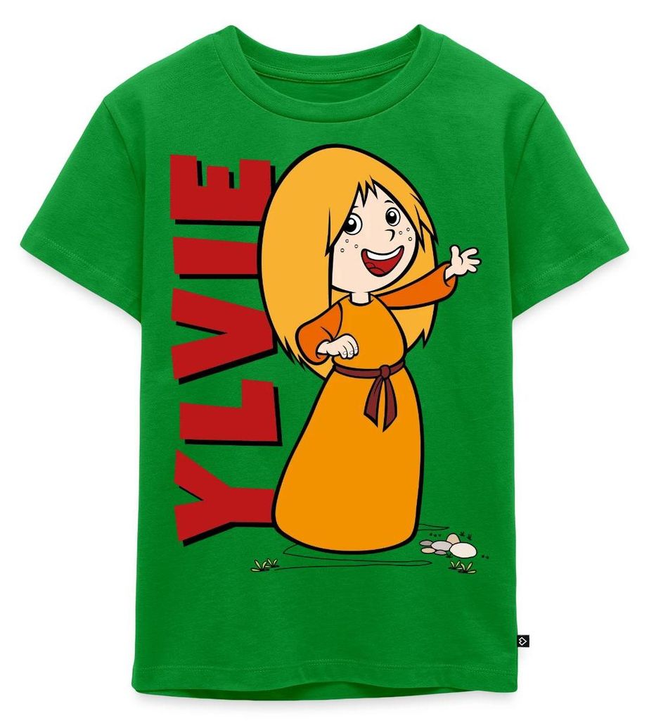 Spreadshirt Wickie Und Die Starken Männer Ylvie Kinder Premium T-Shirt, 98/104 (2 Jahre), Grün