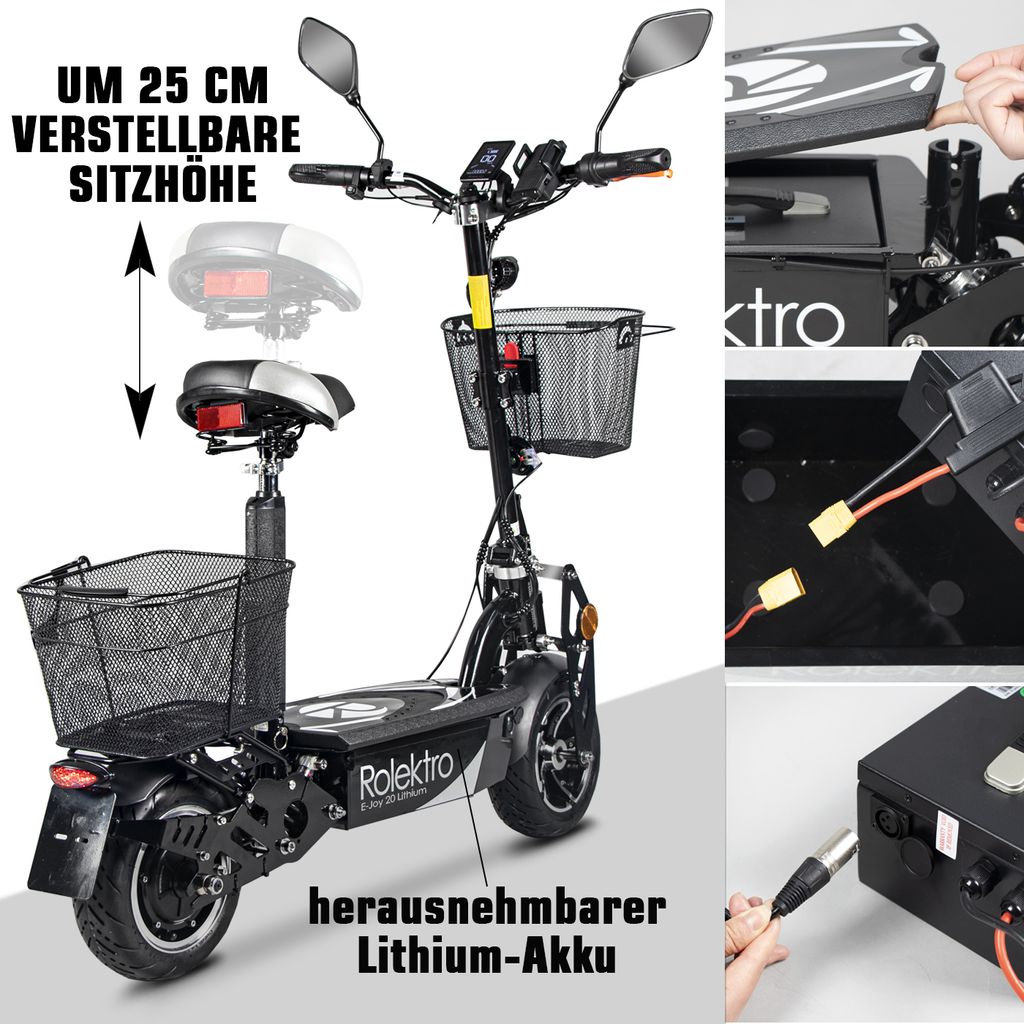 Rolektro, E-Joy 20 Lithium, Schwarz, 36V-20AH Akku, 500 Produktbild 5
