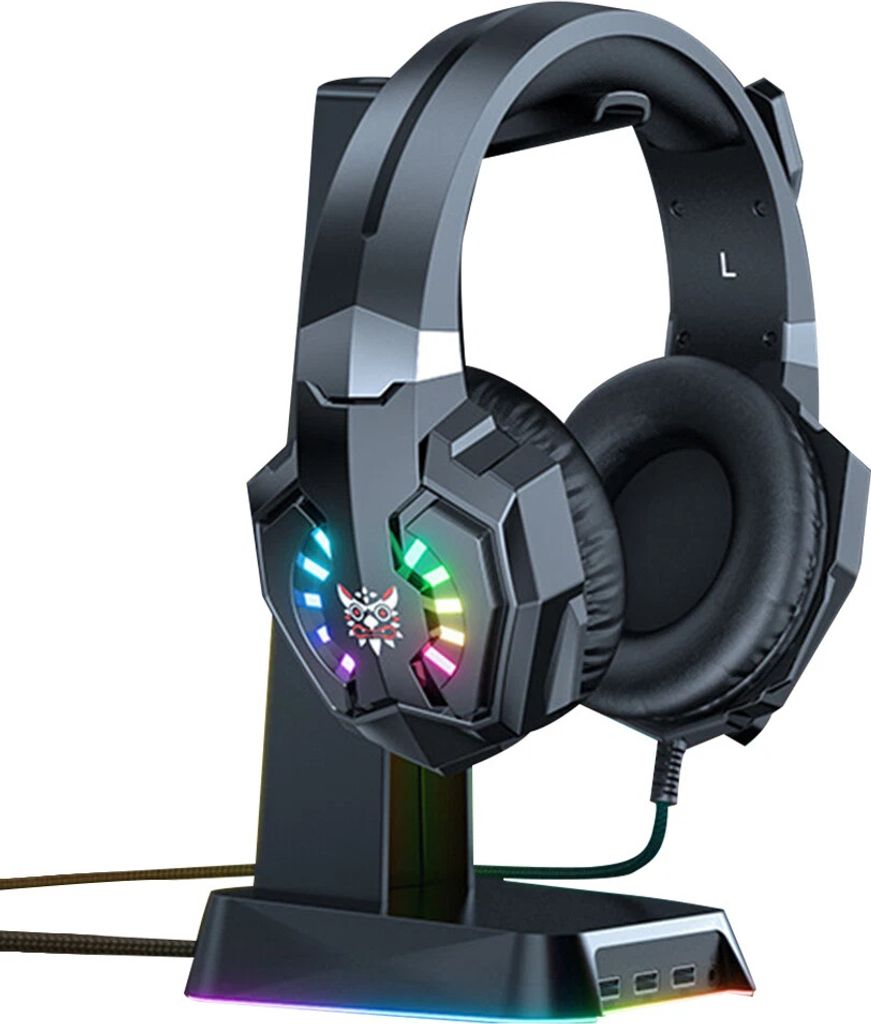 Kabelgebundenes Gaming-Headset mit USB- und 3,5-mm-Buchse, Spiel-Ohrhörer für PS4, Xbox One, PC, Laptop