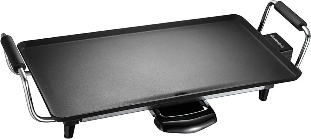 Plaque de Cuisson Teppanyaki 2000W Puissante avec Surface Anti-adhésive Noir