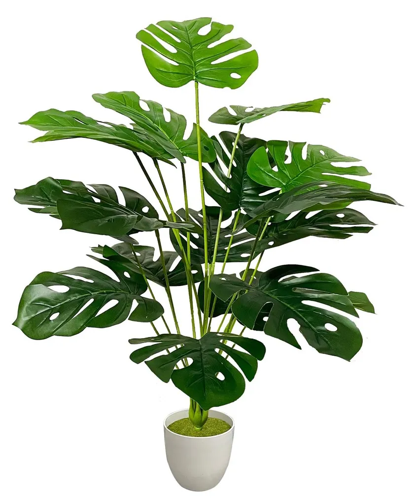 Plante artificielle réaliste Monstera 75 cm avec pot pour le salon