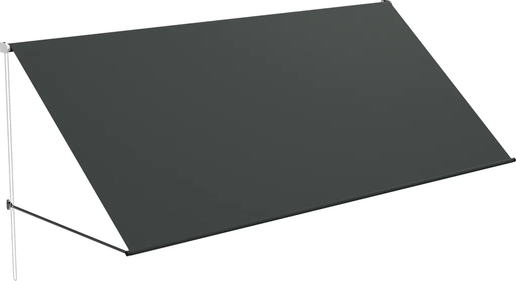 Sessamen-LP Tenda da sole a braccio retrattile per balconi Tenda da sole per balconi Protezione solare resistente alle intemperie Fornitore di ombra Retrattile per finestre Balcone Resistente ai raggi UV, 300 x 145 cm, antracite