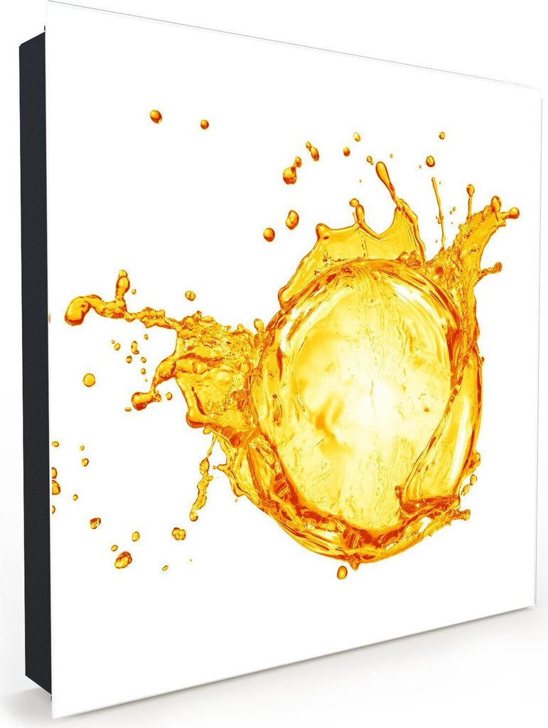 Nachbildung-Schlüsselkasten, Magnetpinnwand und Memoboard mit Glasfront Motiv Orangensplash