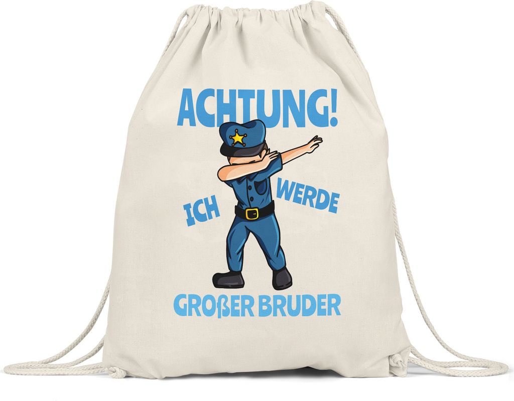 Ich Werde Großer Bruder Turnbeutel Gymsack Ankündigung Schwangerschaft Polizist Dab Babynews