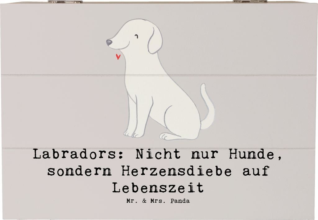 Mr. & Mrs. Panda Box Labrador Herzensdiebe 22 x 15 cm - Grau Pastell - Geschenk, Geschenkbox, Apportieren, Hund, Schatzkiste, Vierbeiner, geschenkk...