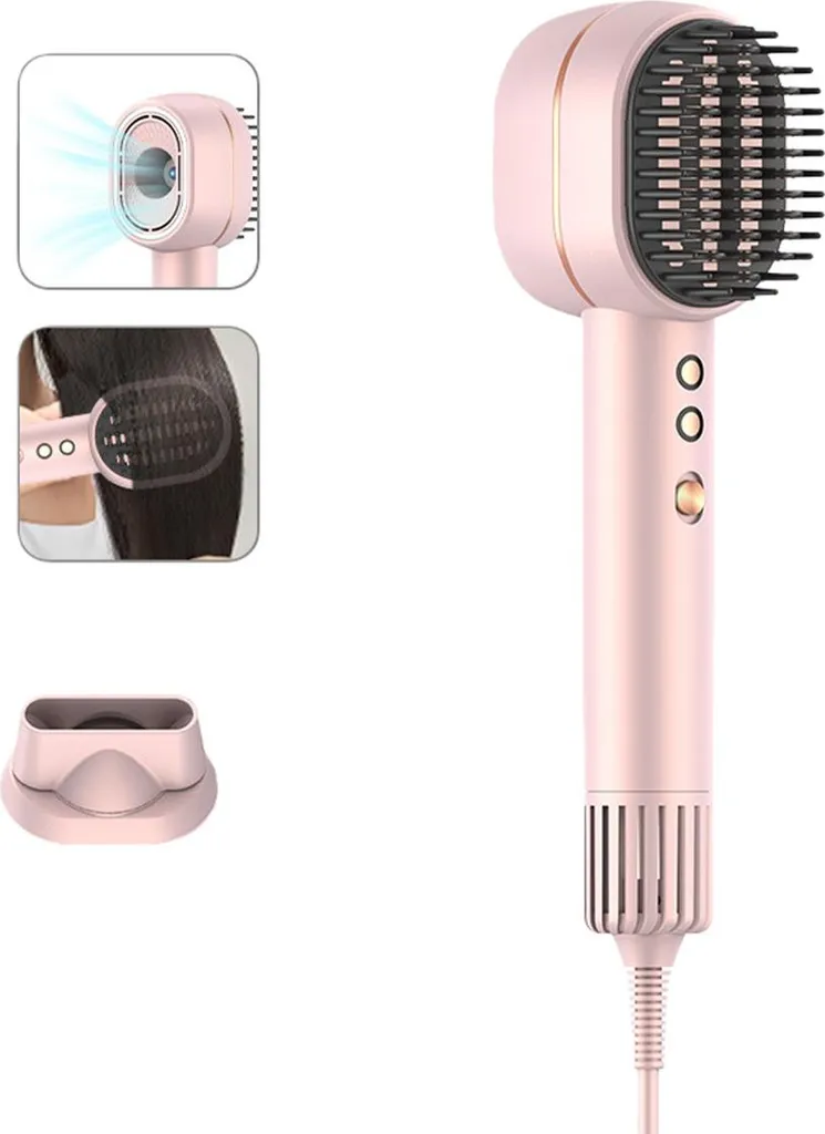 Spazzola Asciugacapelli INF Rosa 1400W: Alta Velocità 110.000 Giri