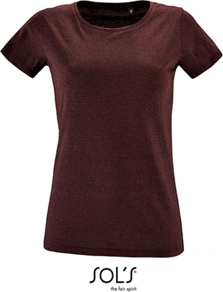 SOLs 02758 | Damen Round Neck Fitted T-Shirt Regent - Farbe: Heather Oxblood - Größe: L
