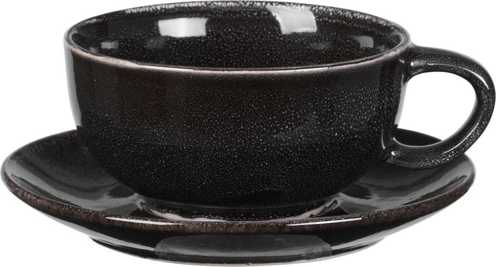 Broste Copenhagen NORDIC COAL Tasse mit Untertasse 0,25 l