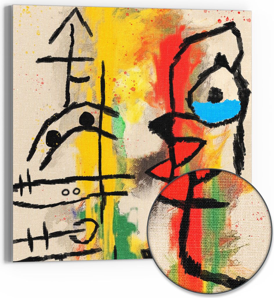 DEQOART Hybrid Leinwand Bild 50x50 cm 'Urformen der Moderne' Wandbild Glas flach modern