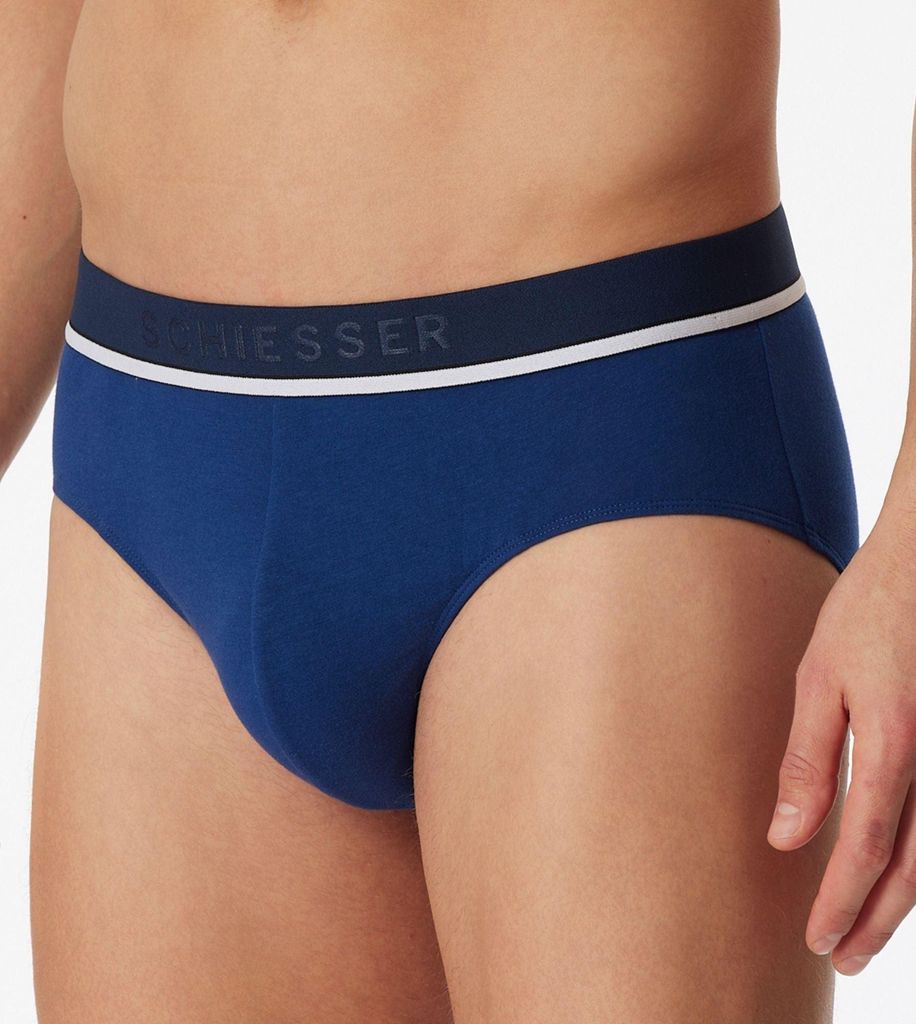 Schiesser slip lot de 3 95/5 organic Coton rio briefs blue Image du produit 