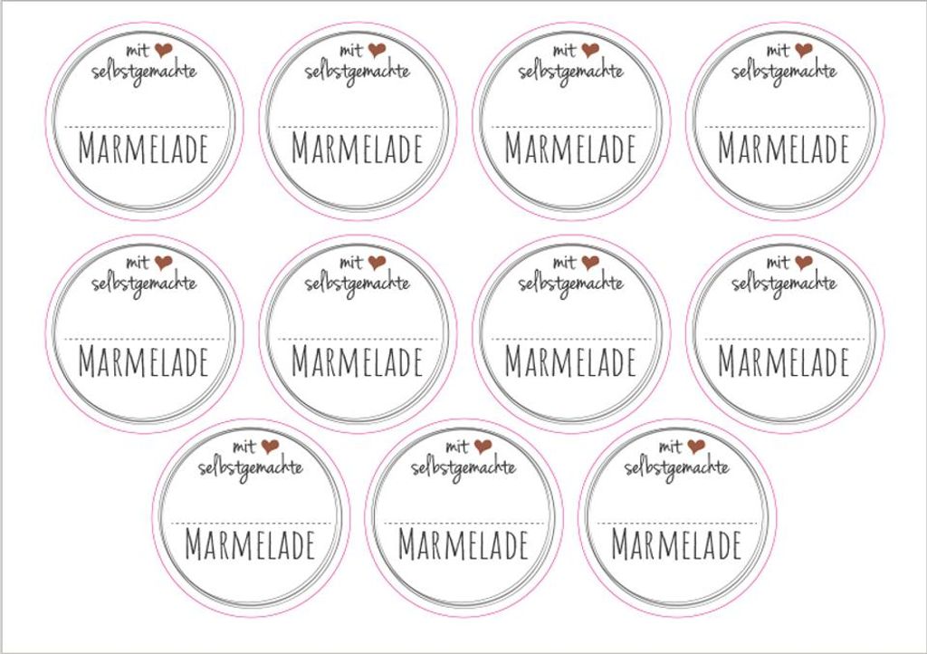 PRICARO Etiketten "Marmelade Sticker" weiß, A5, 55 Stück