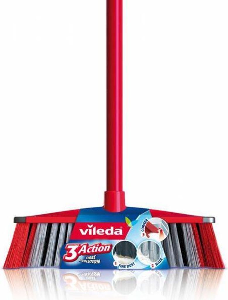 Vileda 4023103173286 broom Indoor Hard bristle Grey, Red Image du produit 