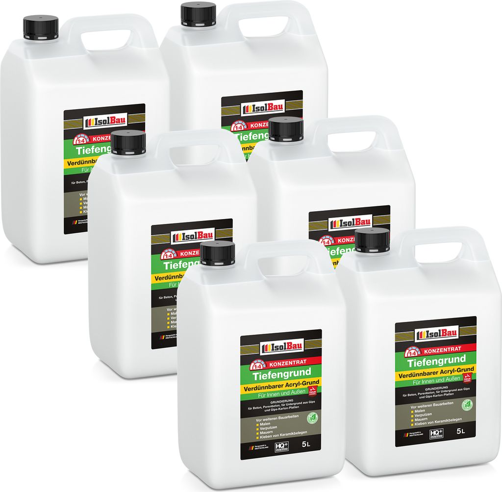 IsolBau Tiefengrund 30 L Konzentrat 1:4 Verdünnbar Tiefgrund LF Haftgrund Wand Boden