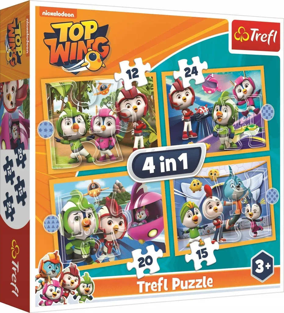 Puzzle enfant Top Wing Academy éducatif Trefl - Set de 4 puzzles